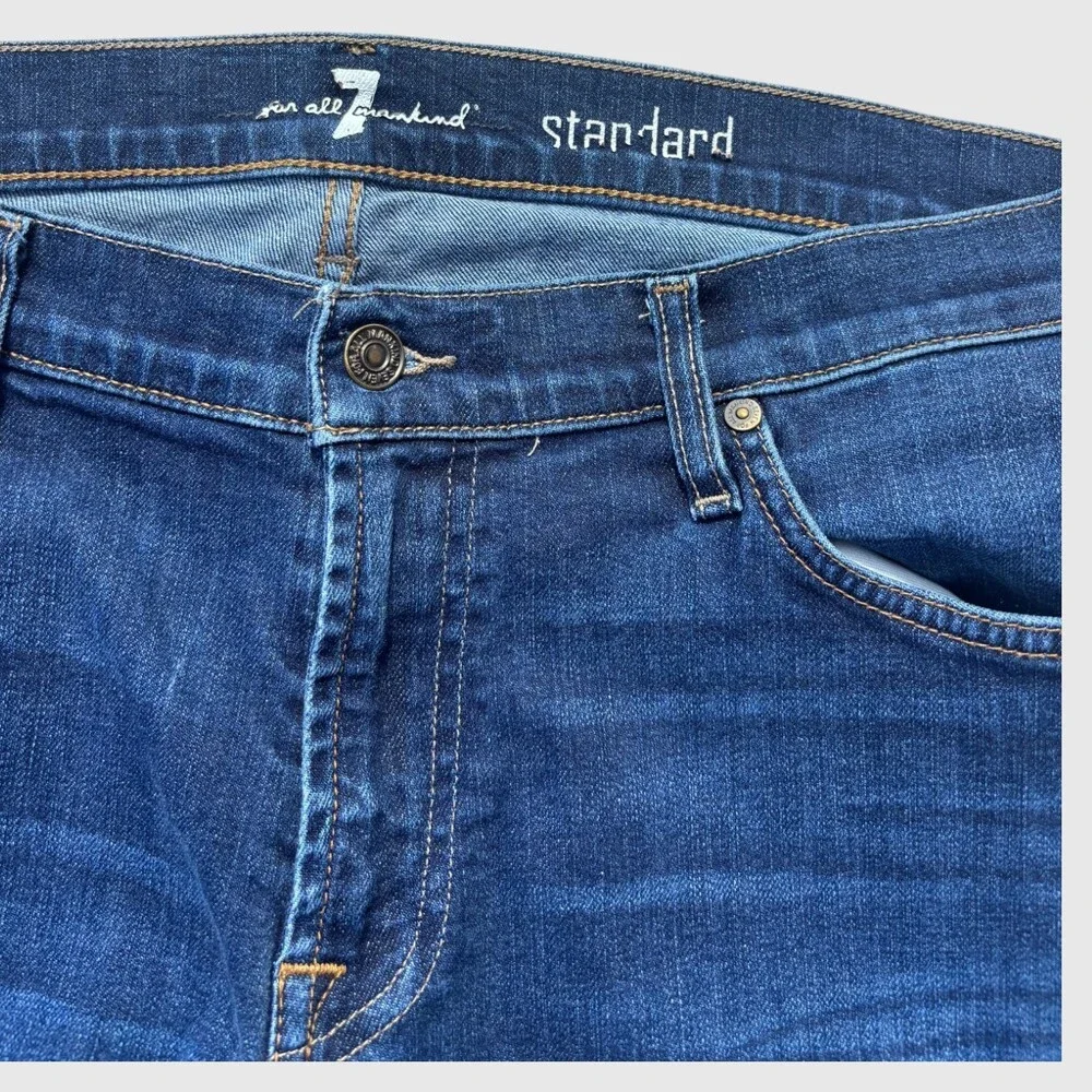 7 For All Mankind Standard Straight Leg Jeans Men's 36x30 Medium Blue Wash